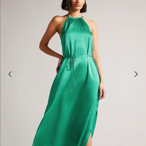 Ted Baker Emerald Green Halter Dress - Picture 2 of 5